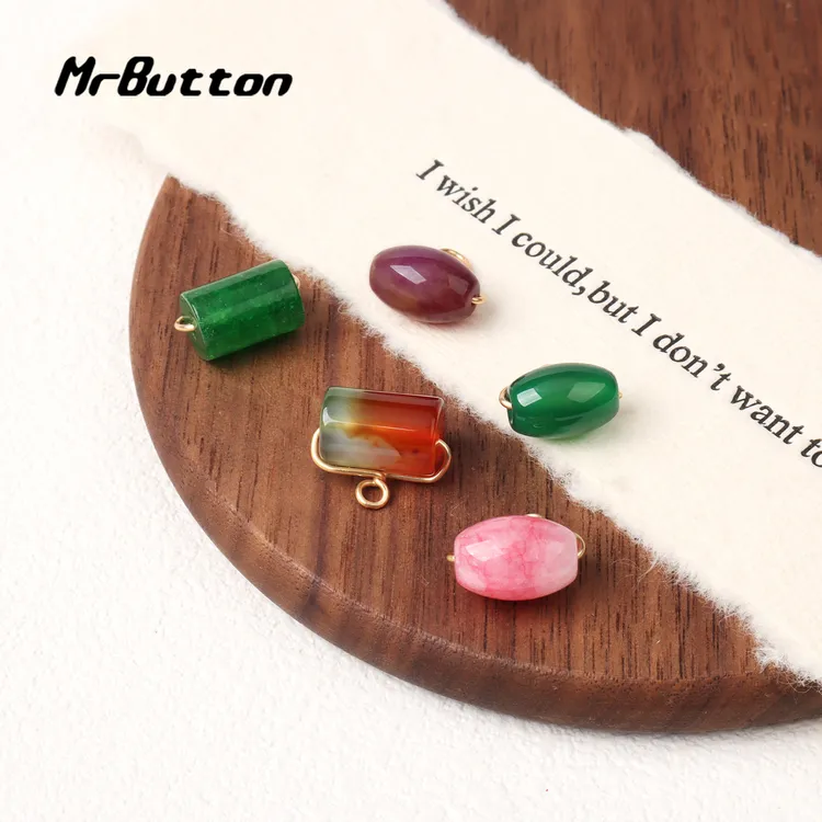 MR BUTTON 国风玉石散珠配饰diy新中式饰品串珠材料服装设计辅料