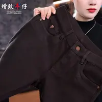 【黑金系列】6520可可棕色牛仔裤男士直筒休闲裤宽松