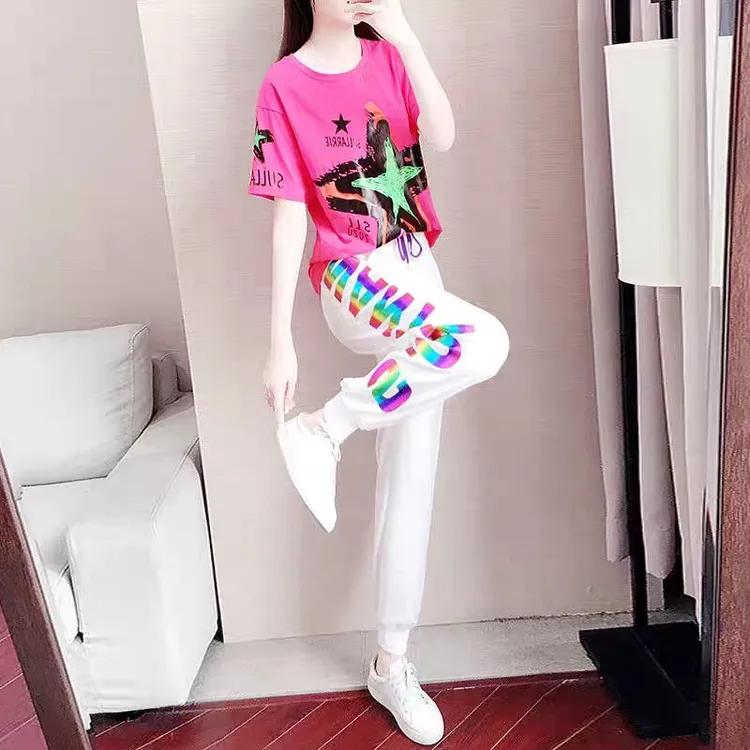 时尚休闲运动套装网红印花欧美风公主风日奢风潮流套装