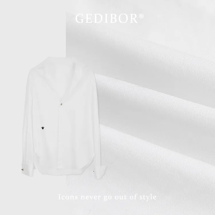 【GEDIBOR】“蜜蜂衬衫”小蜜蜂刺绣时尚百搭气质衬衫