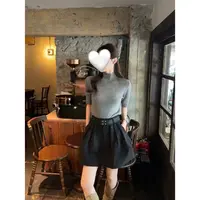 zy@81607 毛呢～韩系时尚百搭半身裙 （有口袋 安全里裤 带腰带）1-3