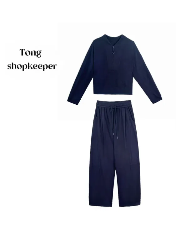 QJ/彤掌柜1682535 秋款25欧货绵羊毛秀款气质时尚抽绳显瘦套装