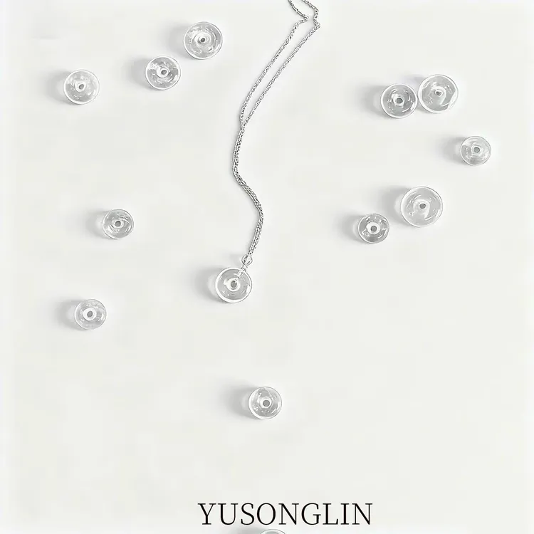 YUSONGLIN原创设计饰品天然白水晶平安扣s925银针式调节链项链女