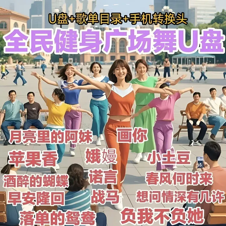 2025款广场舞U盘流行歌曲唱歌跳舞视频现代舞中老年大容量优盘USB