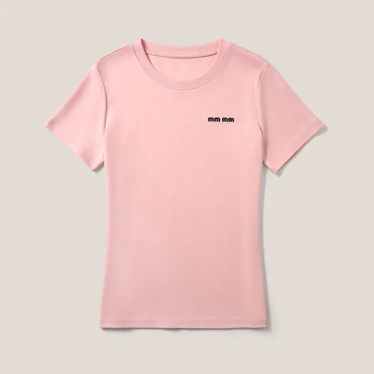 女式m家字母显瘦上衣 圆领短袖百搭T恤SS26014