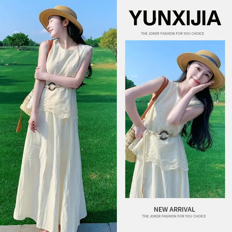 2025新款夏季穿搭一整套韩系独特绝美漂亮上衣时尚半身裙两件套