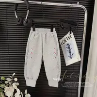 【蜜喵酱】汤圆家童装2025冬季韩系甜美KY刺绣加绒百搭裤 YA-3151