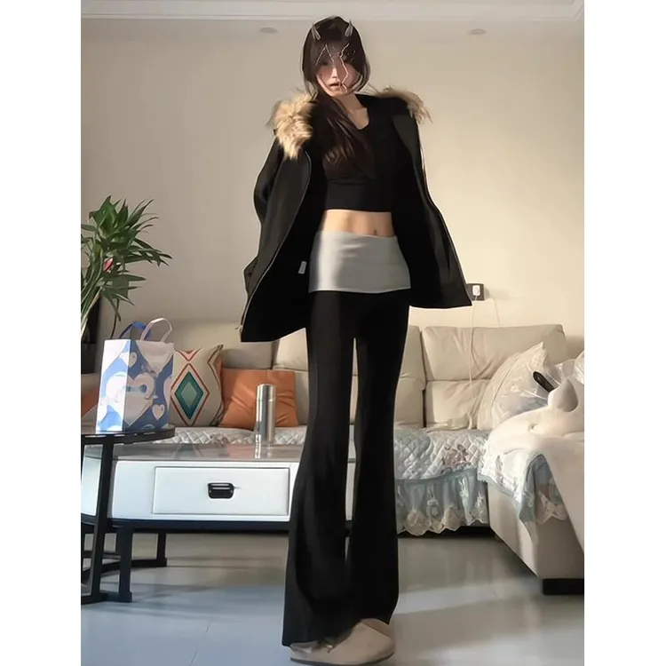 1305#特价# 40支 拼色修身瑜伽运动裤