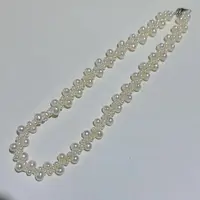 DX.DAXIS925银 淡水无核白珠4-5mm5-6mm编织珍珠项链