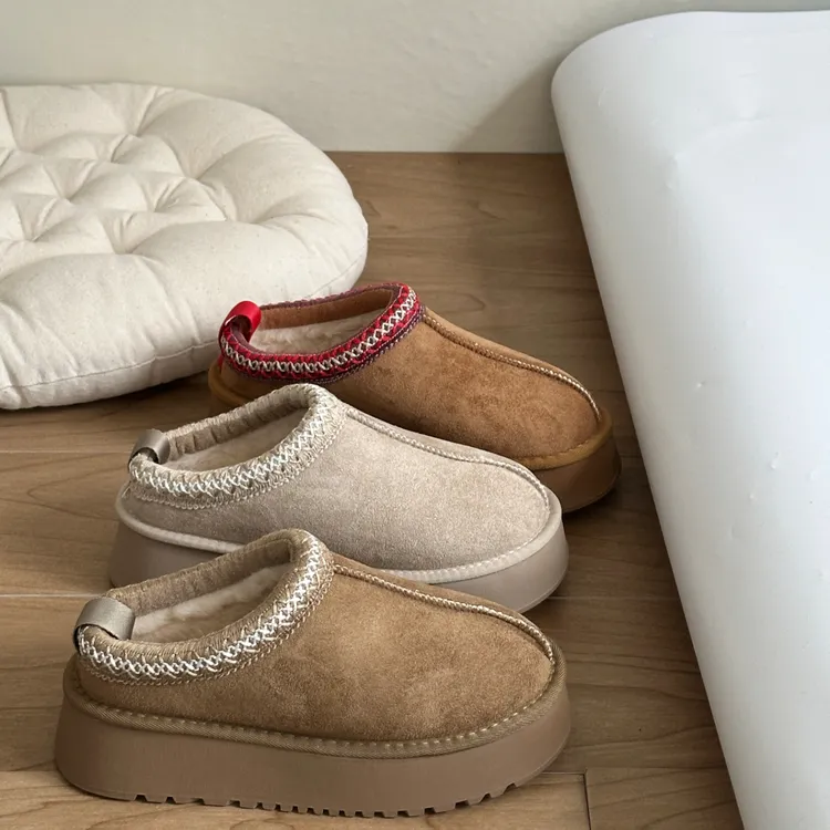 厚底雪地靴女加绒加厚毛毛鞋2025秋冬新款网红包头半拖棉拖鞋外穿