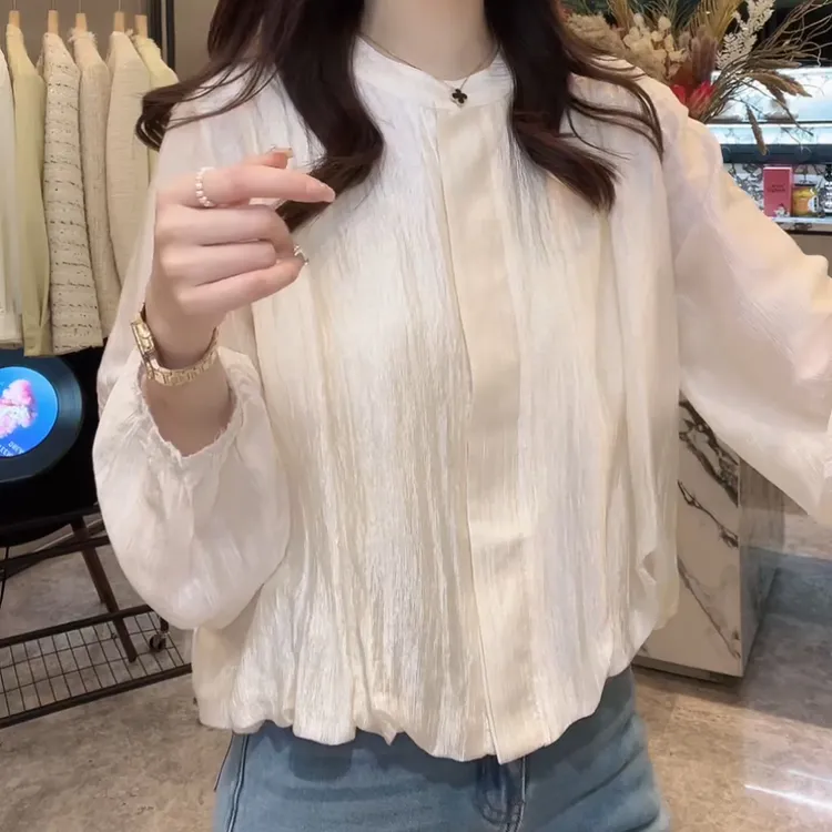 【香槟晚宴】2025新款春款洋气春季优雅风外穿长袖衬衣LK2501973