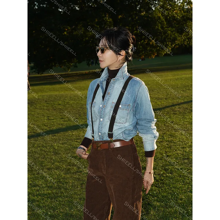 SHIIEELL【不羁宣言 】美式复古棉感重工水洗解构休闲牛仔衬衫Z8012
