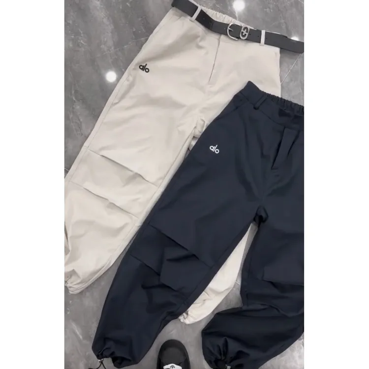 2025早秋新款高腰显瘦阔腿时尚百搭超帅抽绳9分裤