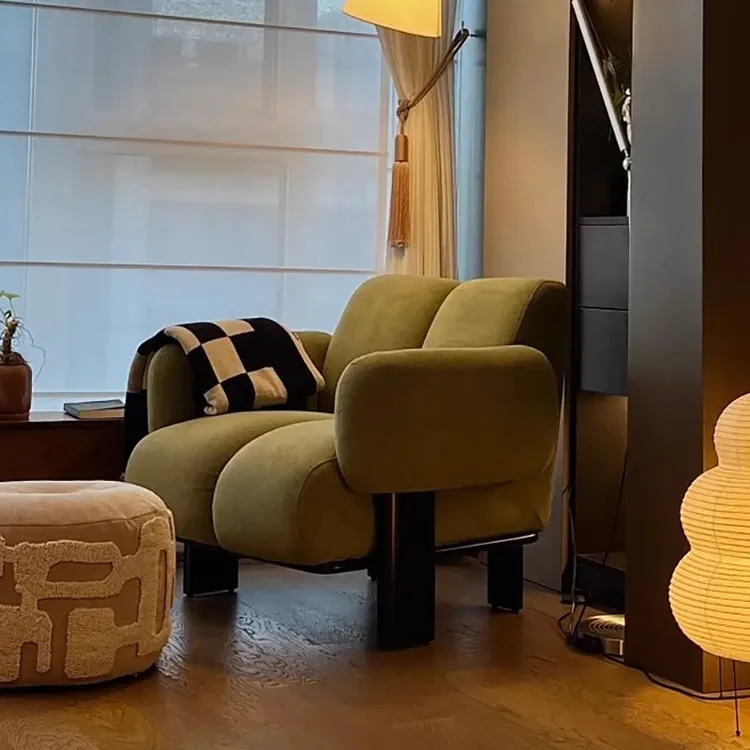 法思丹考拉单人沙发椅美式中古风客厅休闲椅复古懒人设计师沙发椅