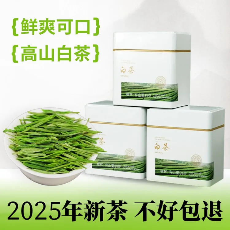 2025新茶安吉原产地白茶春茶浓茶罐装明前绿茶佳品实惠茶叶