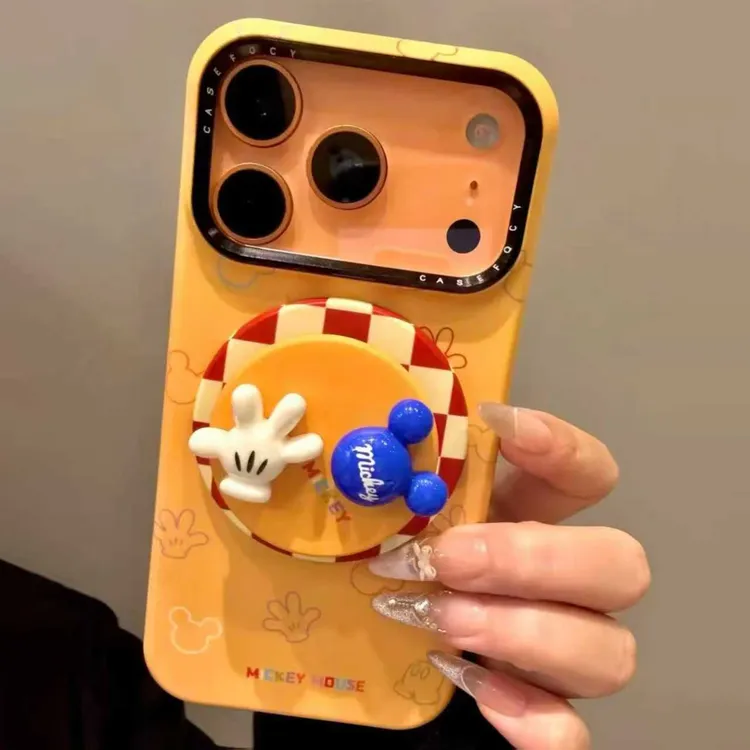 彩色线条米奇手掌磁吸适用iPhone17promax手机壳苹果16少女15/14