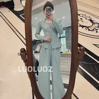 【现货】LUOLUOZ【夏威夷晚风】气质上衣＋时尚半身短裙两件套H5777
