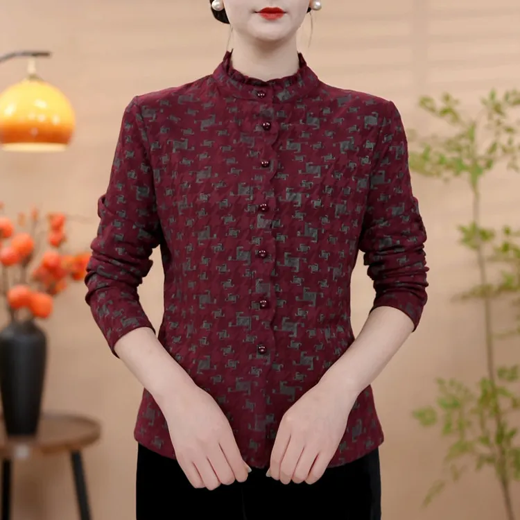 2025秋冬新款加绒小衫女洋气妈妈装气质上衣减龄百搭