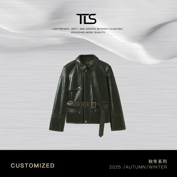 TT【绿皮衣】全植鞣羊皮复古收腰设计油蜡皮衣外套TT-PY5035
