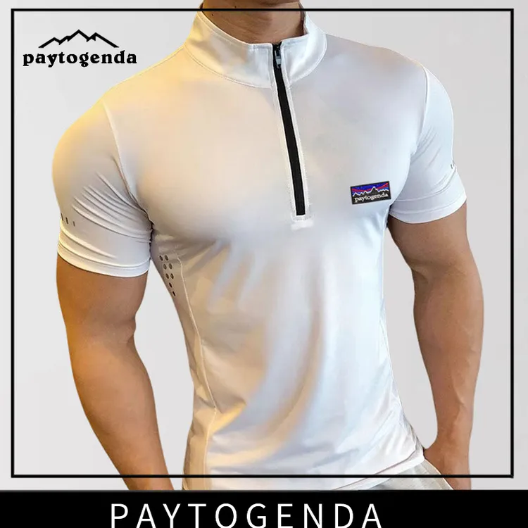 巴塔正品PAYTOGENDA运动短袖POLO衫紧身衣透气速干t恤健身