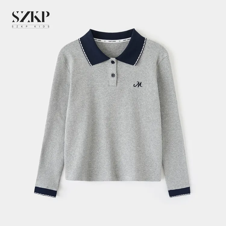 SZKP秋季新款女童装休闲打底衫中大童时尚儿童长袖T恤YNYQ553058