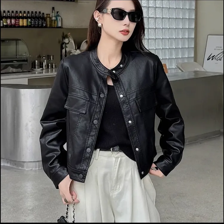 6571新款时尚百搭皮外套（衣长50左右）