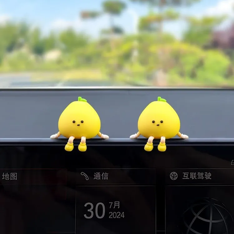 2025新款汽车中控台柚子摆件创意车内装饰可爱摆件车上屏幕装饰c