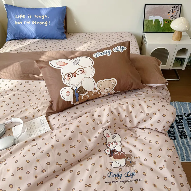 秋冬加厚纯棉磨毛被套单件200x230全棉贴布绣被套被罩床品三件套4