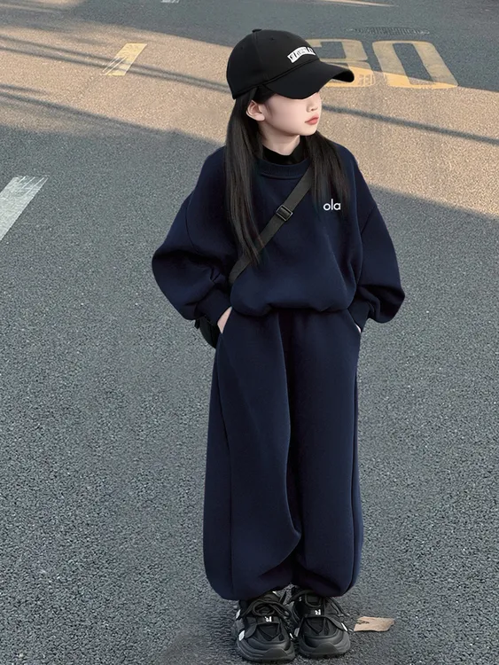 韩版超好看的女童卫衣套装2025新款女孩中大童运动春秋儿童两件套