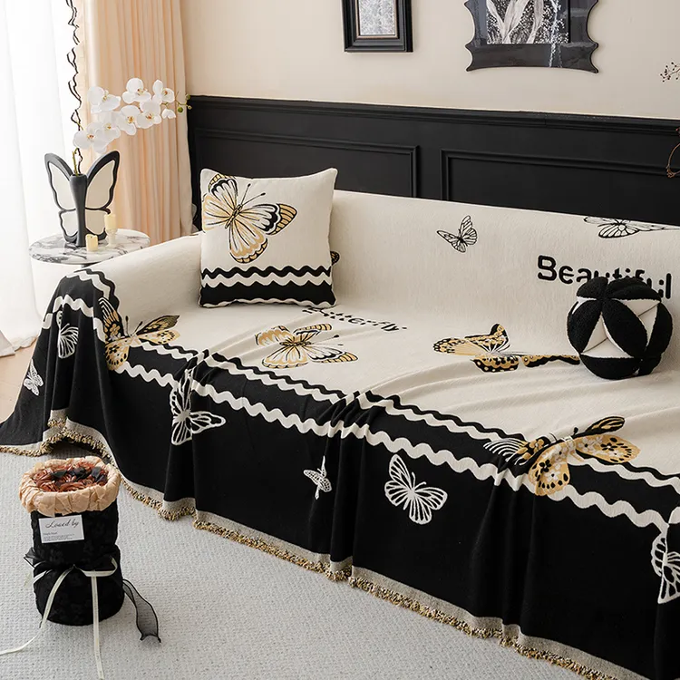 现代温馨沙发巾盖布全盖网红雪尼尔四季通用轻奢高级感沙发垫套罩