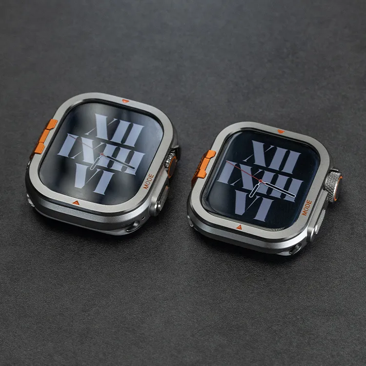 全金属AppleWatch保护壳S10适用苹果手表Ultra表壳iwatch表带钛色