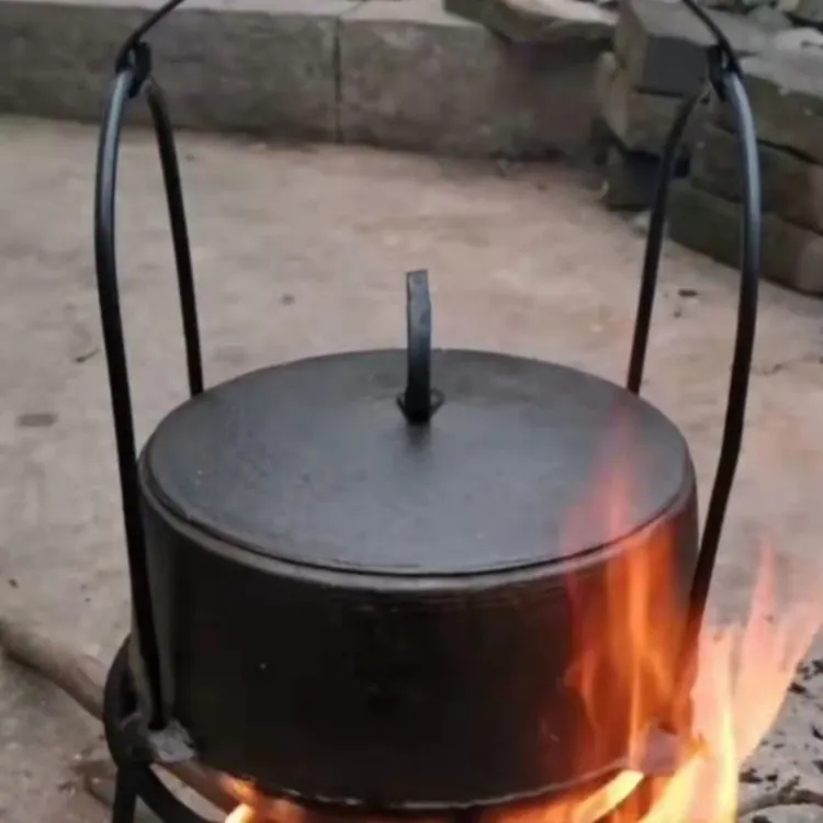 铁罐子煮饭四川加厚生铁户外吊锅汤锅闷饭锅炖锅铸铁老式传统鼎罐