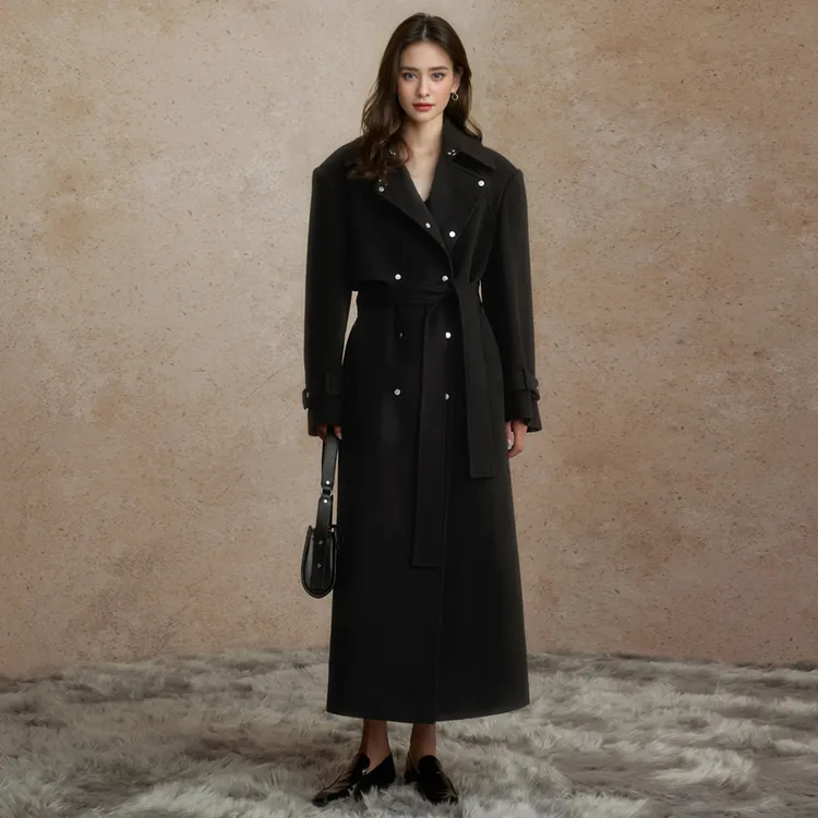 【高冷酷飒轻奢大衣】秋冬季气质通勤高级感轻奢双面羊毛呢外套羊绒