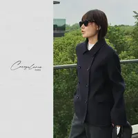 韩彬彬"东京"羊绒+羊毛云端触感H型剪裁高级松弛毛呢大衣2744-4