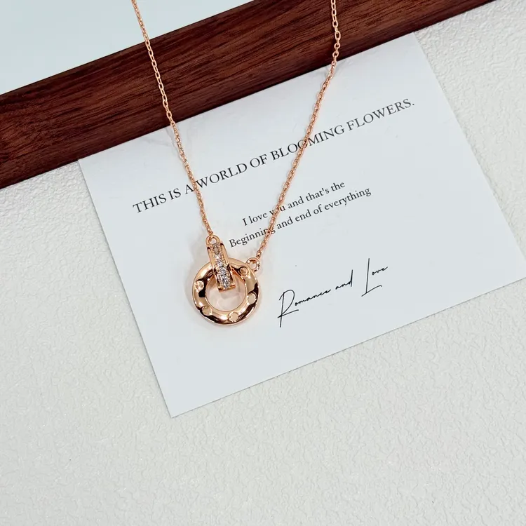 铜合金项链 XL-225轻奢高级感环环相扣经典简约锁骨链