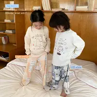 豆几妈 9/8儿童秋装韩系印花长袖家居服套装男女童春秋款睡衣套装