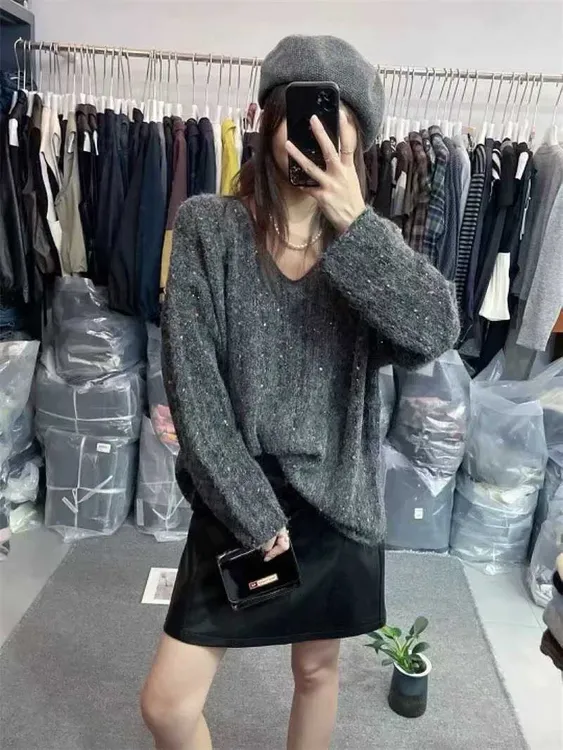 针织开衫女秋冬新款条纹洋气时尚设计感小众上衣外套百搭圆领