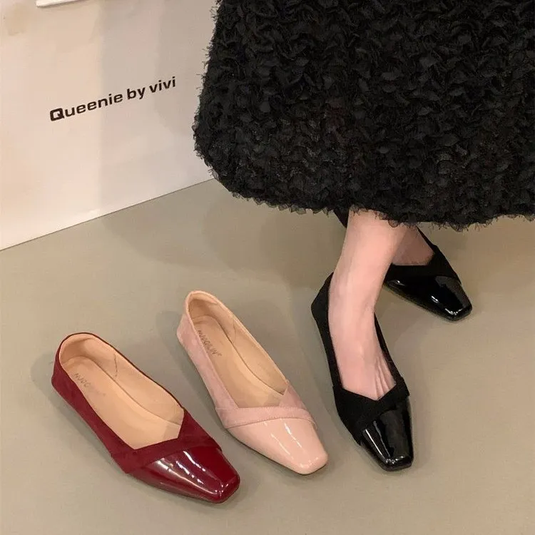 晚晚风温柔小红鞋子女春秋配裙子法式浅口气质百搭低跟玛丽珍单鞋