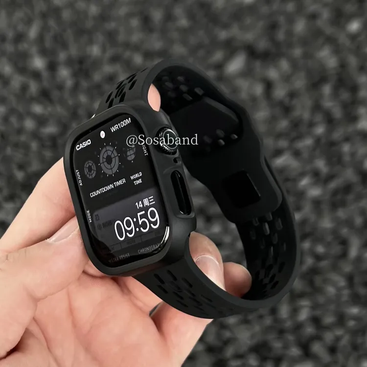 SosaBand透气网孔运动硅胶适用苹果S11手表带10AppleWatchultra3i