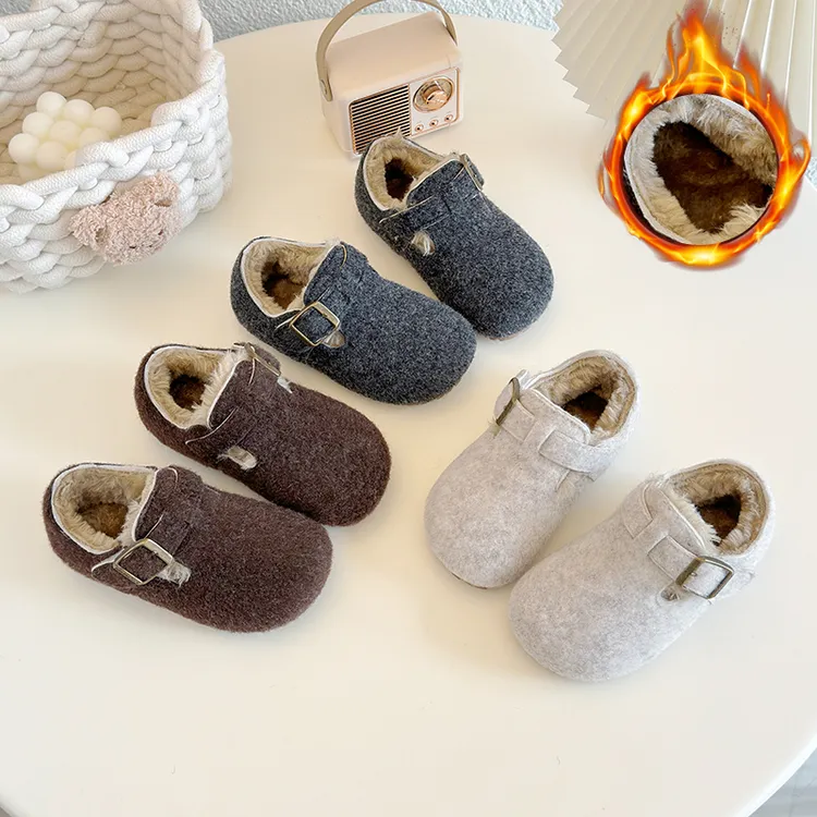 2025冬季新款女童百搭防滑豆豆鞋保暖软底棉鞋可爱时尚儿童鞋子