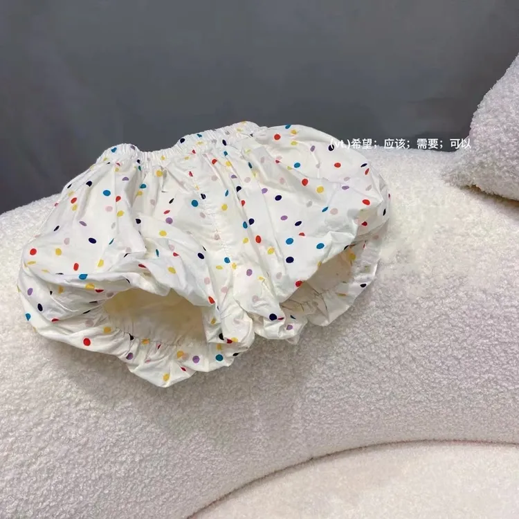 女童夏季彩虹波点花苞裤2025年夏装女宝宝韩版洋气短裤短款灯笼裤