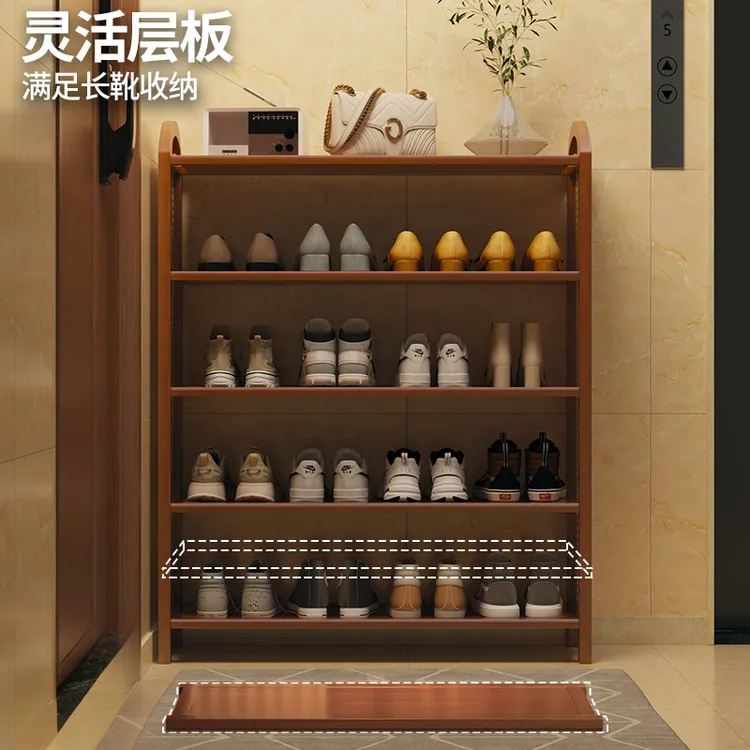 简易藤编鞋架家用门口多层收纳置物架入户门玄关大容量鞋子收纳柜