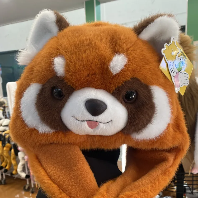 冬季保暖小熊猫绒帽