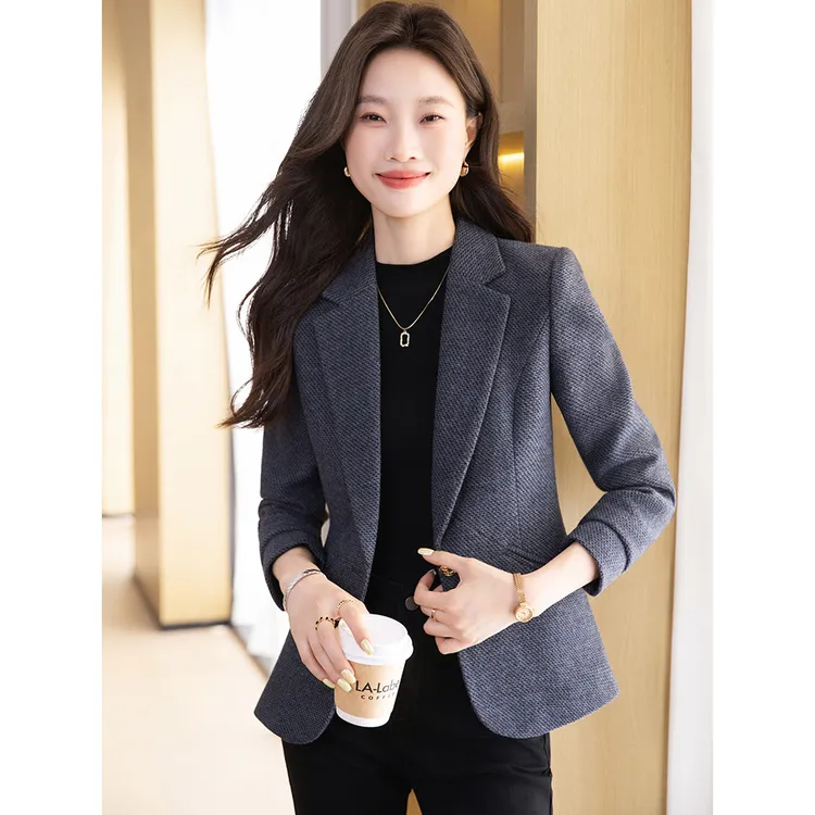 羊毛西装外套女2025新款春秋高级感气质休闲气质小西服短款小个子