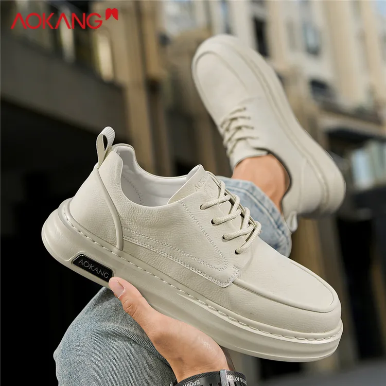 Aokang/奥康2025秋季透气男士运动百搭增高潮流男鞋低帮休闲板鞋