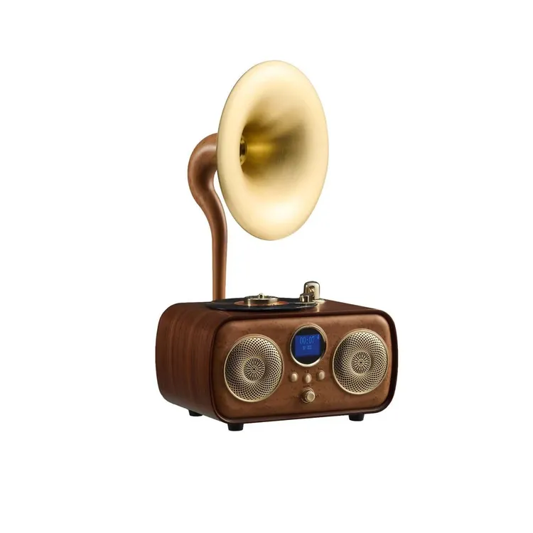 复古留声机客厅欧式实木摆件黑胶唱片机老式电唱机创意蓝牙小音响