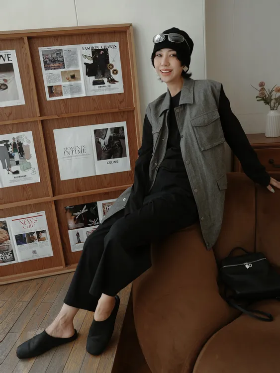  TT设计师【星河梦】欧美风复古工装高级感亚麻匹马棉马甲TT190538