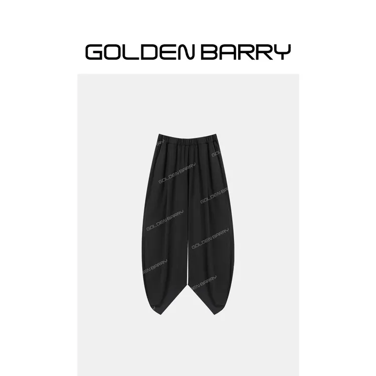 GOLDENBARRY「弯月裤」松弛感弧形收口针织裤设计款裤子GB060708013