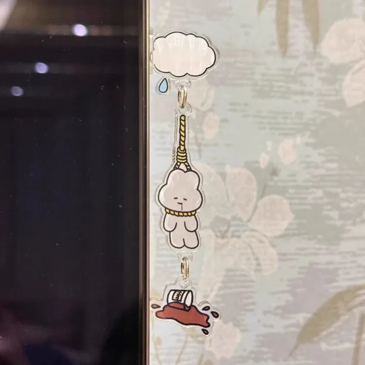 牛马亚克力打工人工位挂件摇摇乐创意抽象可爱电脑侧面装饰品挂件