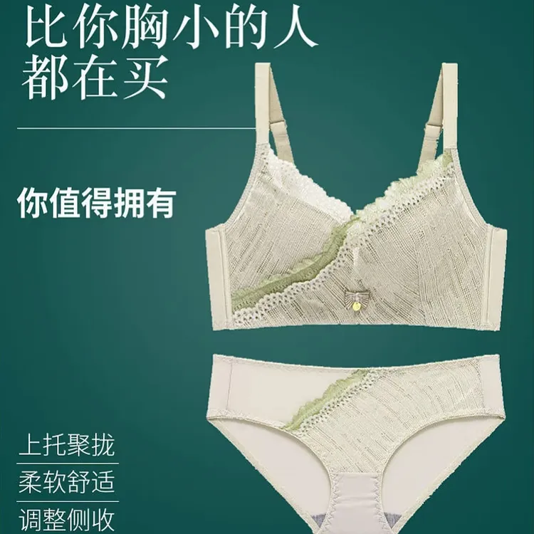 秋冬内衣女小胸聚拢防下垂文胸提胸胸罩套装正品2025新款国风系列